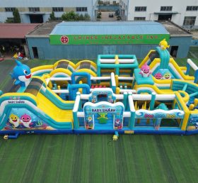 CR2-342 Baby Shark Theme Challenging Run Giant Inflatable Obstacle Courses
