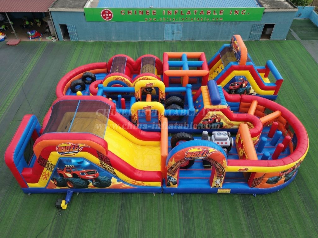 CR2-345 Blaze Monster Theme Challenging Run Giant Inflatable Obstacle Courses