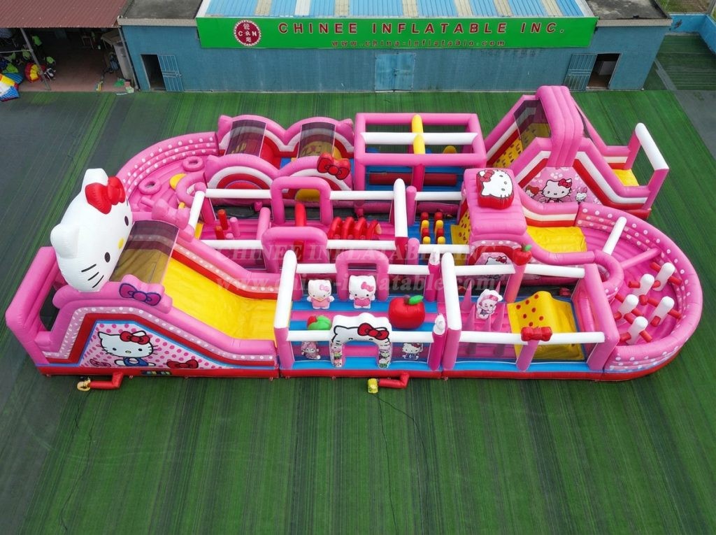 CR2-349 Hello Kitty Theme Challenging Run Giant Inflatable Obstacle Courses
