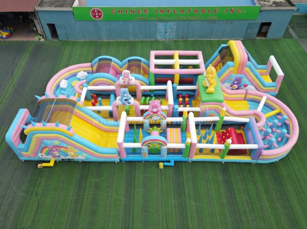 CR2-367 Care Bears Theme Challenging Run Giant Inflatable Obstacle Courses