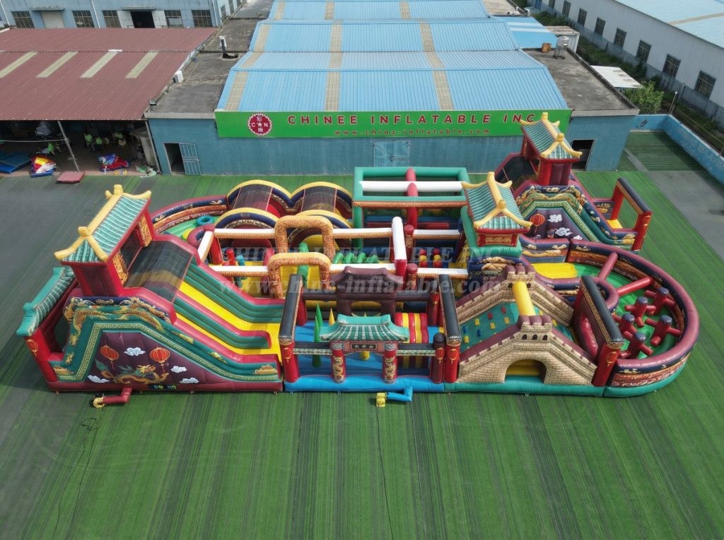 CR2-371 Chinese Style Theme Challenging Run Giant Inflatable Obstacle Courses