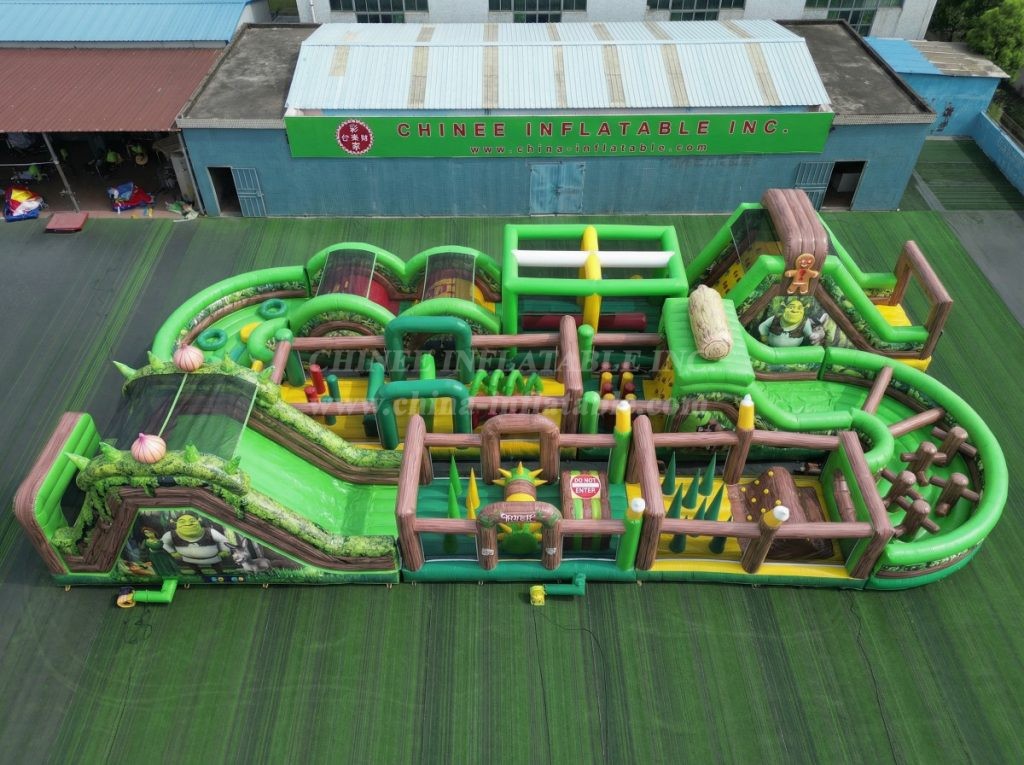 CR2-433 Shrek Theme Challenging Run Giant Inflatable Obstacle Courses