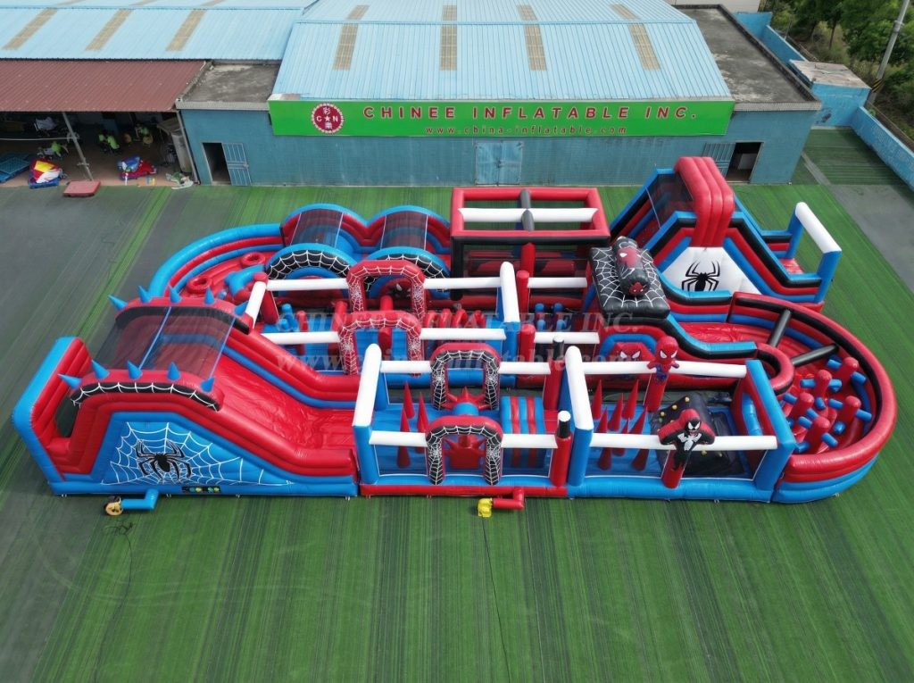 CR2-439 Spider-Man Theme Challenging Run Giant Inflatable Obstacle Courses