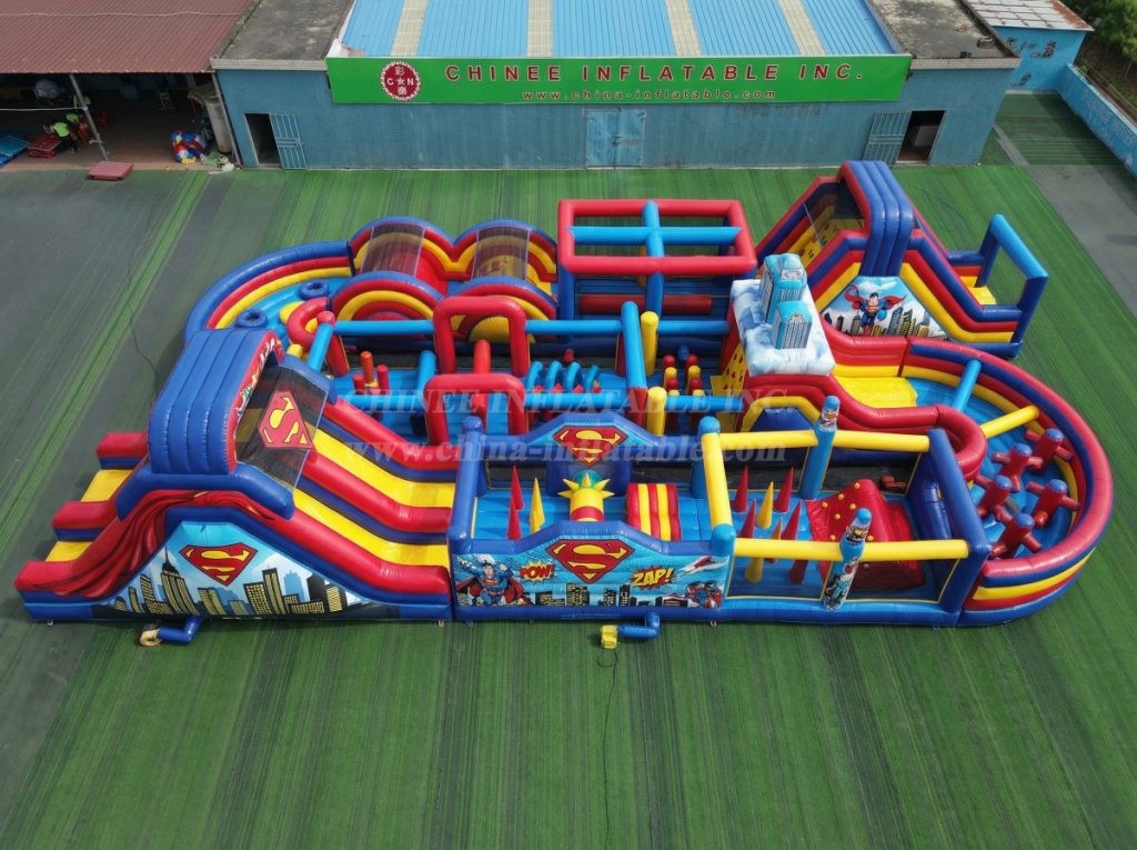 CR2-445 Superman Theme Challenging Run Giant Inflatable Obstacle Courses