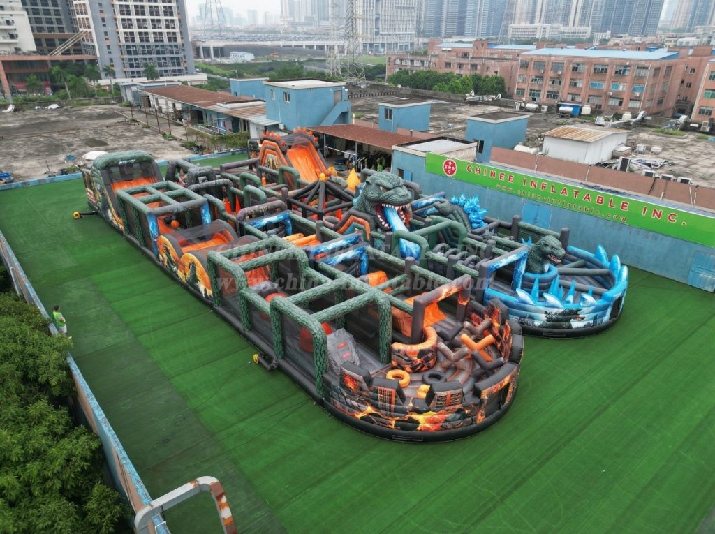 CR2-49 Godzilla Theme Challenging Run Giant Inflatable Obstacle Courses