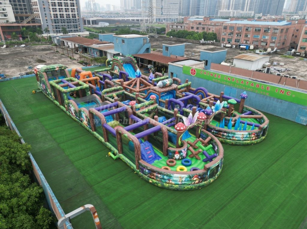 CR2-68 Magic Forest Theme Challenging Run Giant Inflatable Obstacle Courses