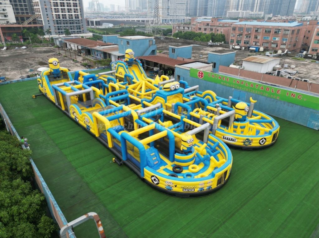 CR2-76 Minions Theme Challenging Run Giant Inflatable Obstacle Courses
