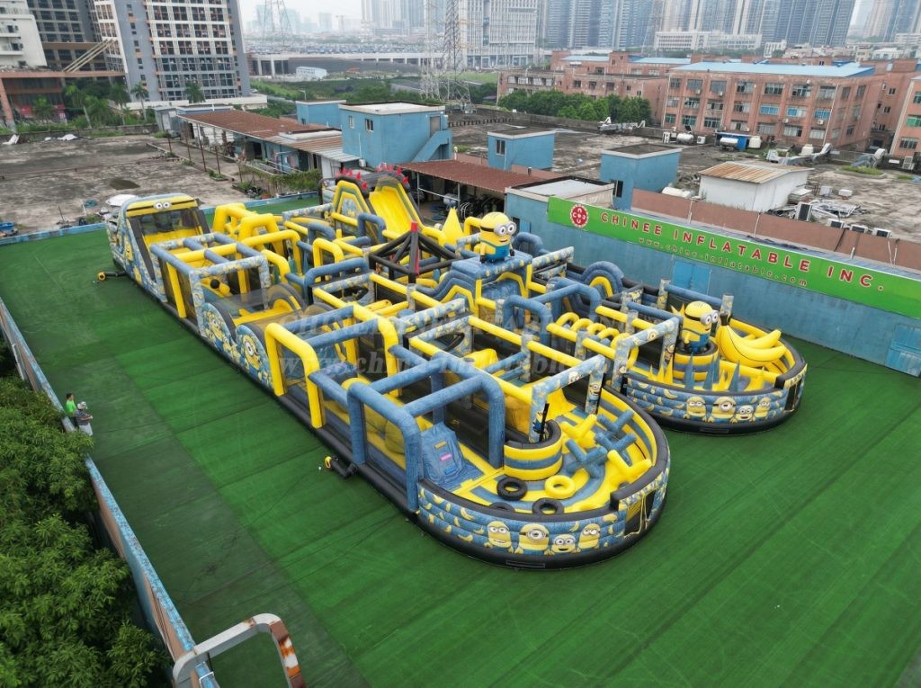 CR2-77 Minions Theme Challenging Run Giant Inflatable Obstacle Courses