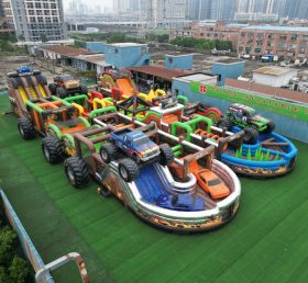 CR2-88 Monster Trucks Theme Challenging Run Giant Inflatable Obstacle Courses