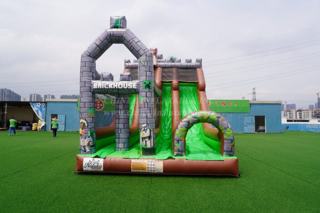 T8-9406 Minecraft Theme Inflatable Dry Slide