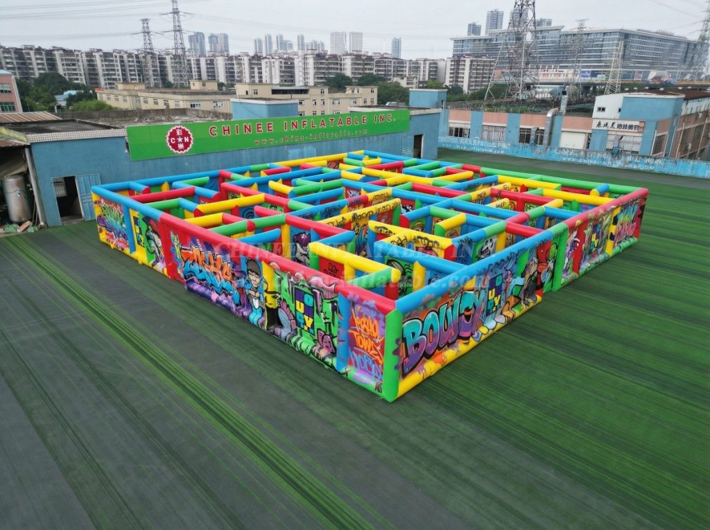 MAZE1-65 Graffiti Theme Inflatable Maze