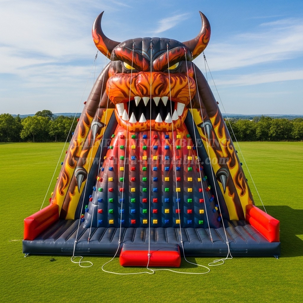 T11-4154 Blaze Monster Theme Inflatable Climbing Wall