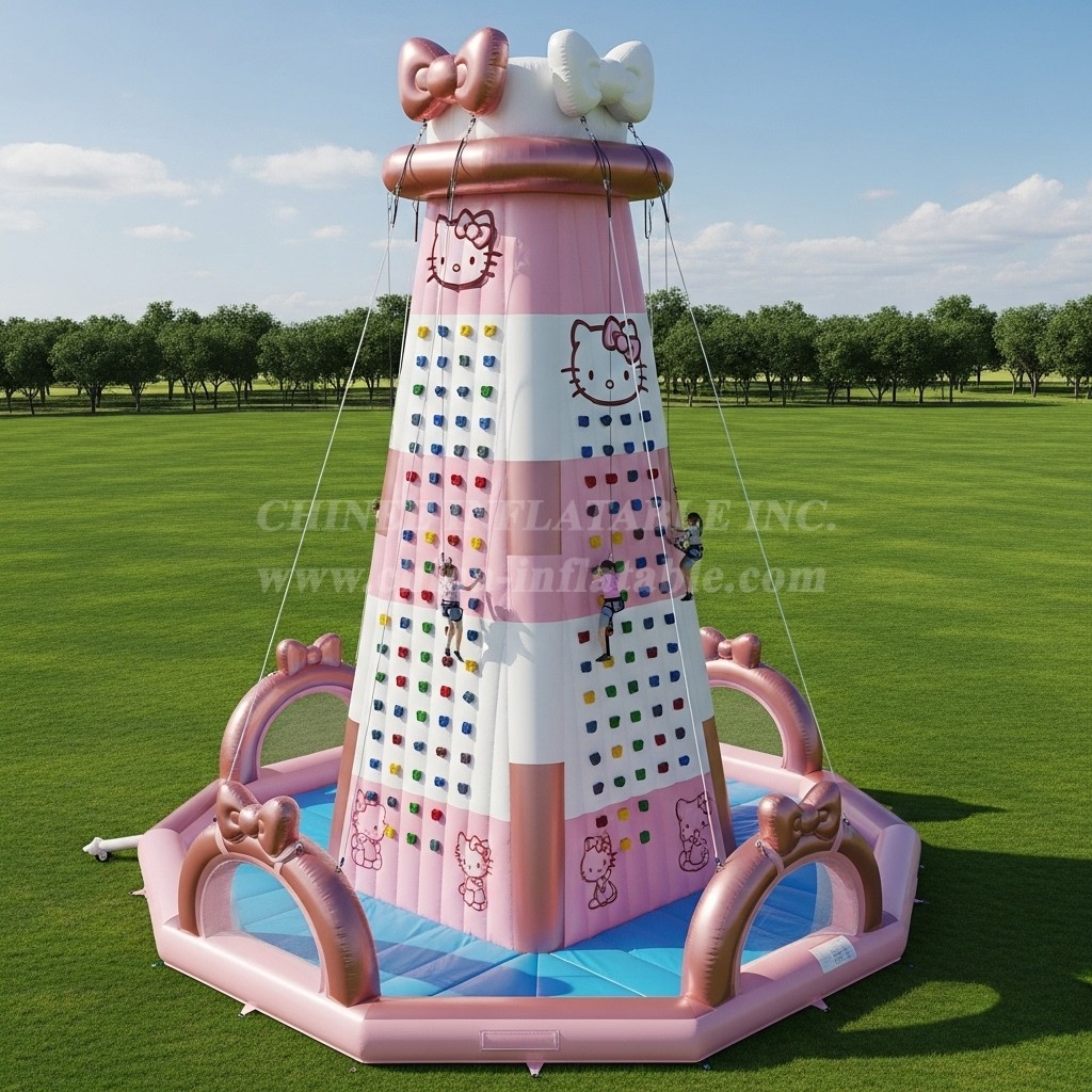 T11-4220 Hello Kitty Theme Inflatable Climbing Wall