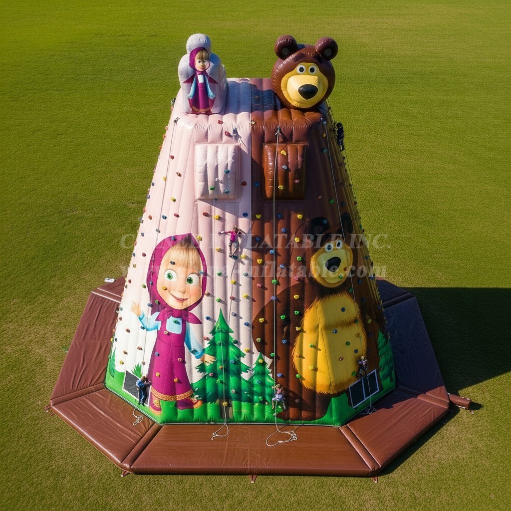 T11-4250 Masha and the Bear Theme Inflatable Climbing Wall