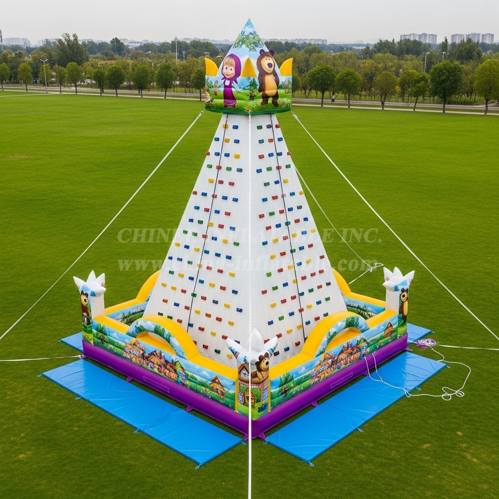 T11-4251 Masha and the Bear Theme Inflatable Climbing Wall