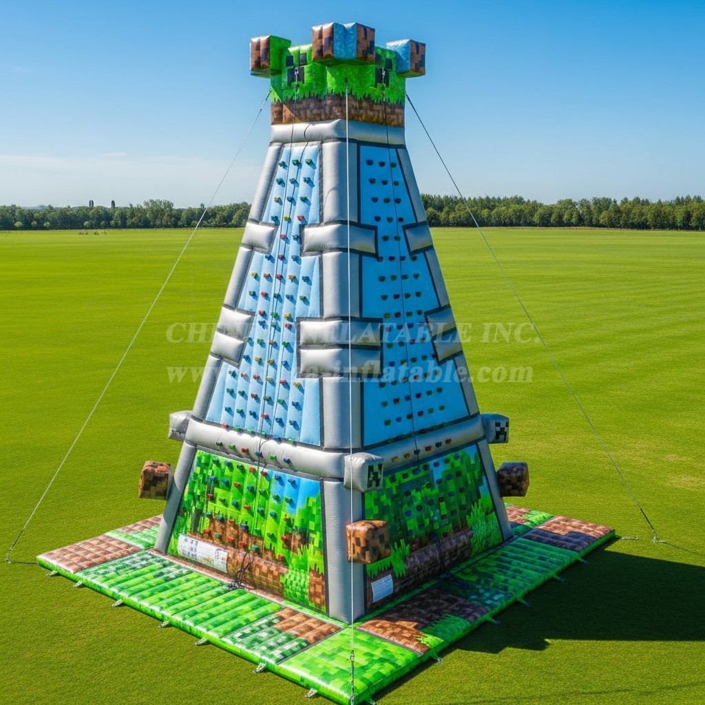 T11-4273 Minecraft Theme Inflatable Climbing Wall