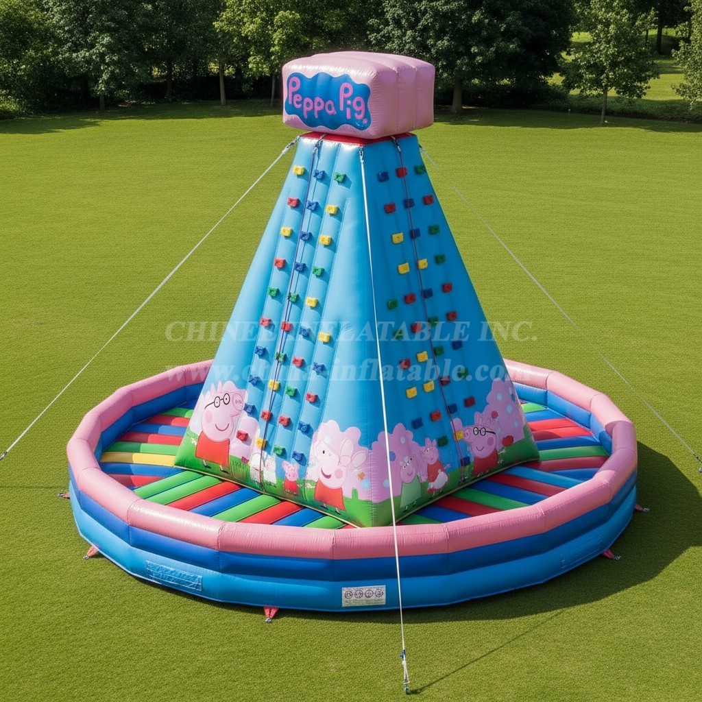 T11-4317 Peppa Pig Theme Inflatable Climbing Wall