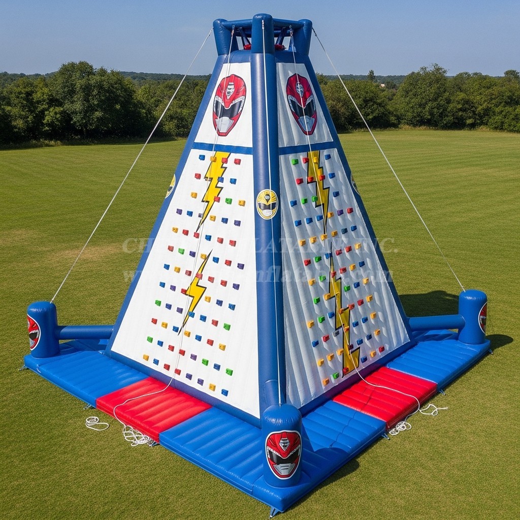 T11-4342 Power Rangers Theme Inflatable Climbing Wall