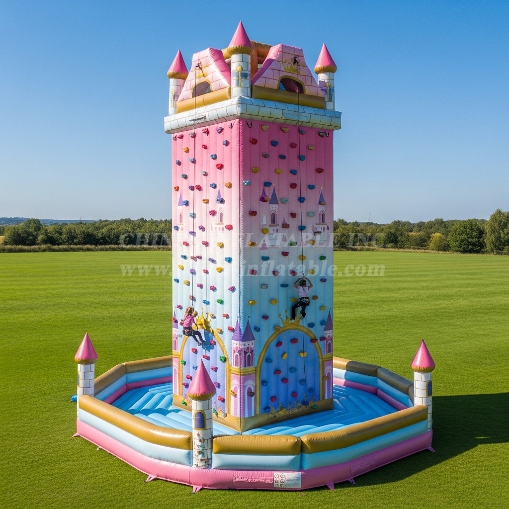 T11-4344 Princess Parties Theme Inflatable Climbing Wall
