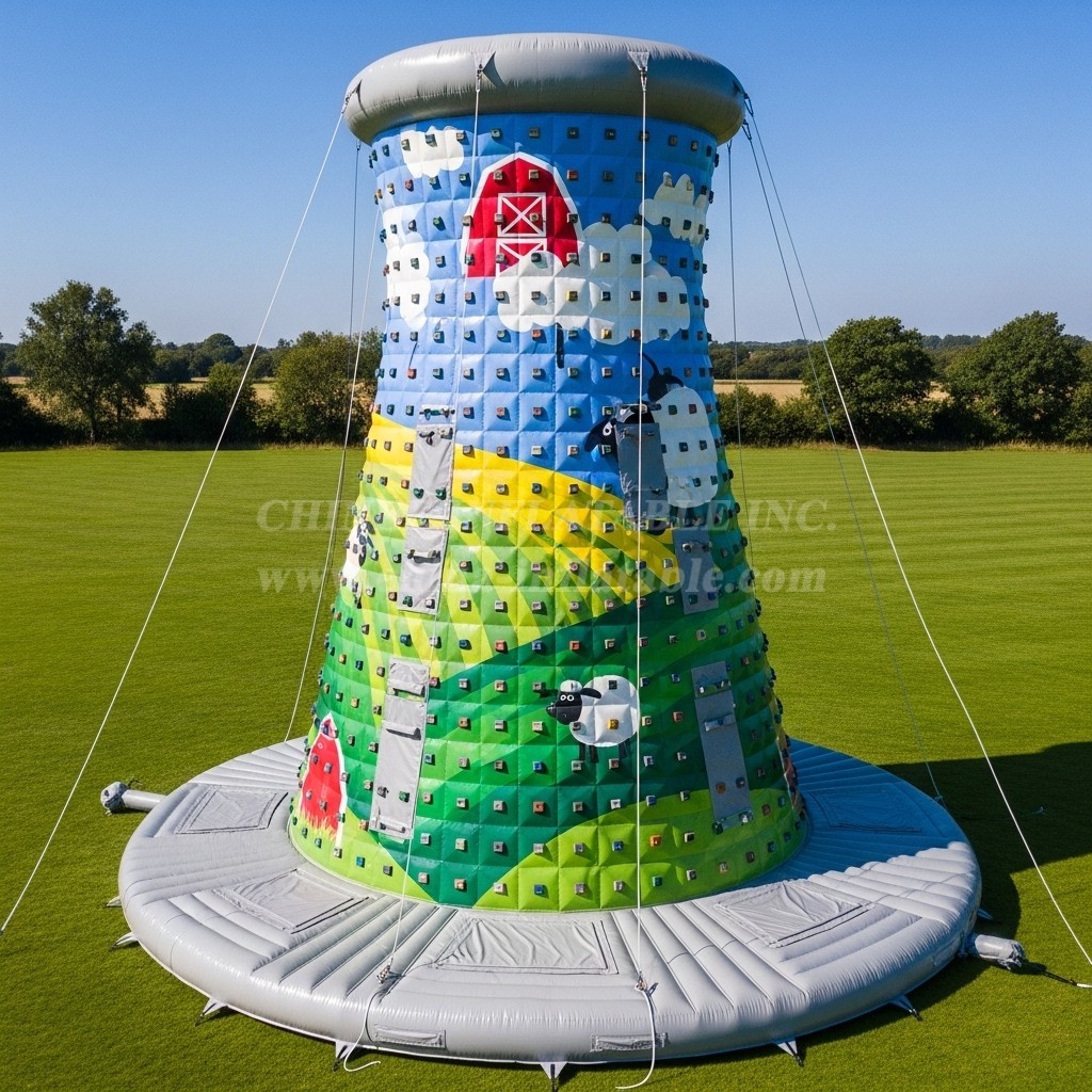 T11-4358 Shaun the Sheep Theme Inflatable Climbing Wall