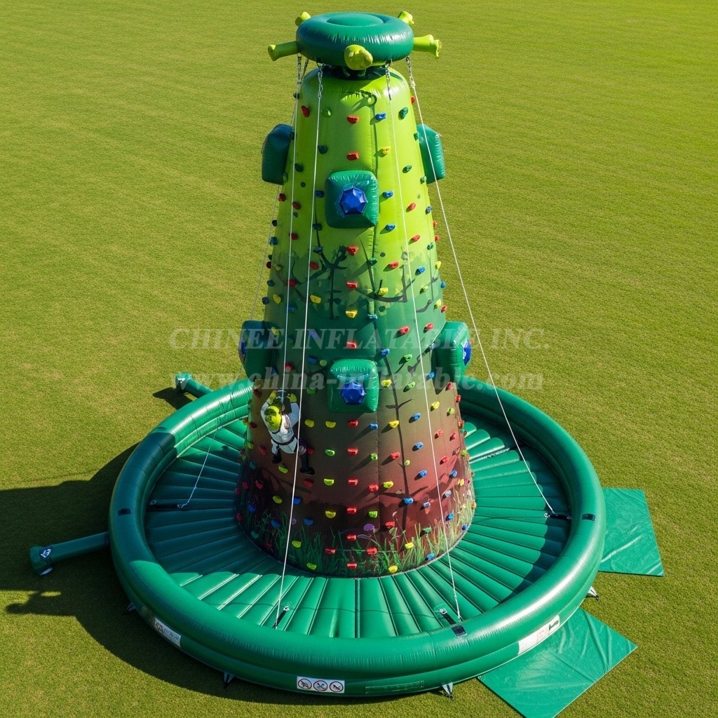 T11-4366 Shrek Theme Inflatable Climbing Wall