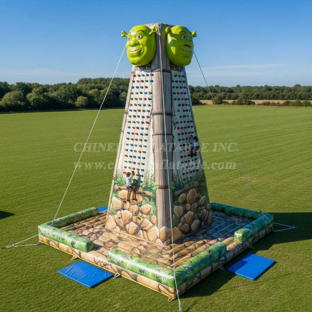 T11-4367 Shrek Theme Inflatable Climbing Wall