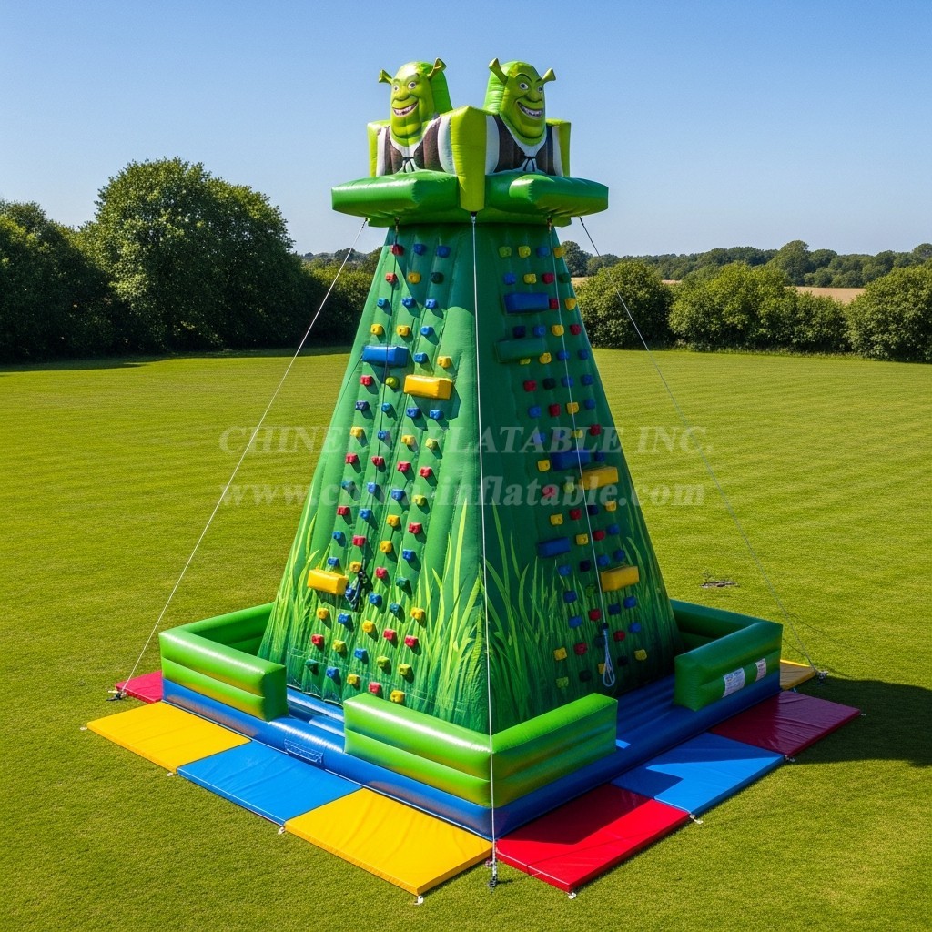 T11-4368 Shrek Theme Inflatable Climbing Wall