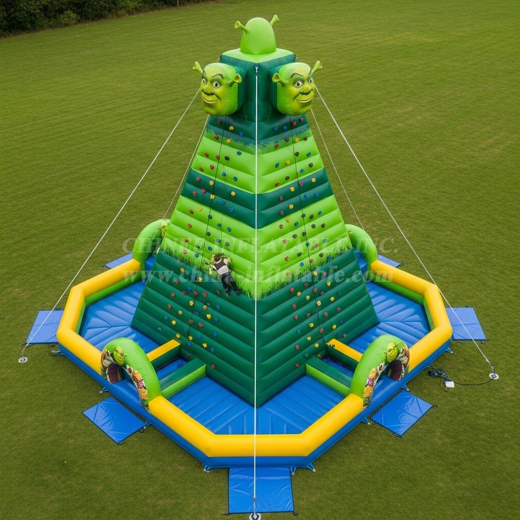 T11-4369 Shrek Theme Inflatable Climbing Wall