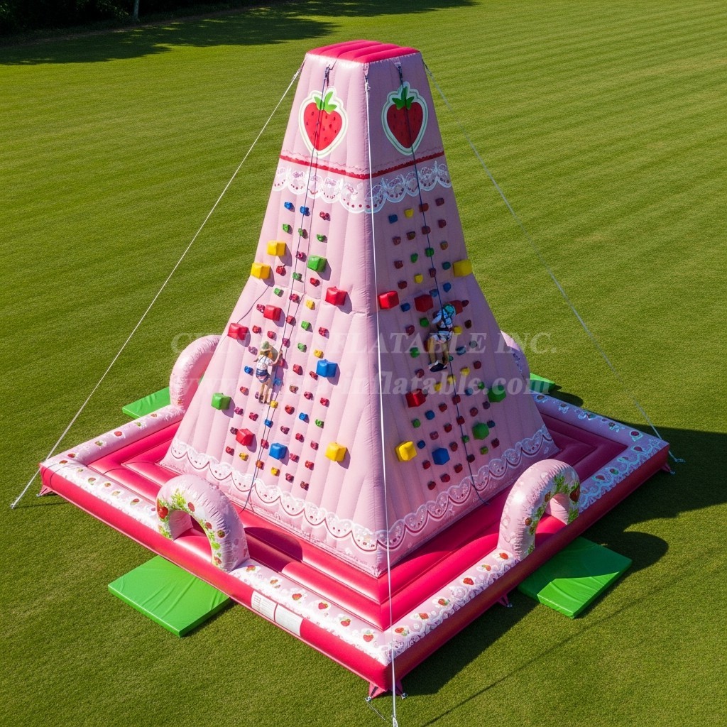 T11-4394 Strawberry Shortcake Theme Inflatable Climbing Wall