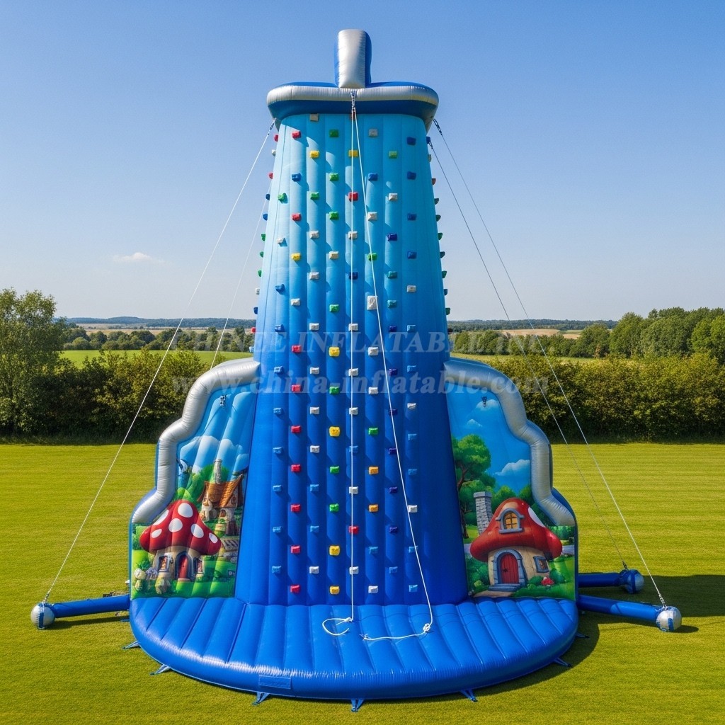 T11-4442 The Smurfs Theme Inflatable Climbing Wall