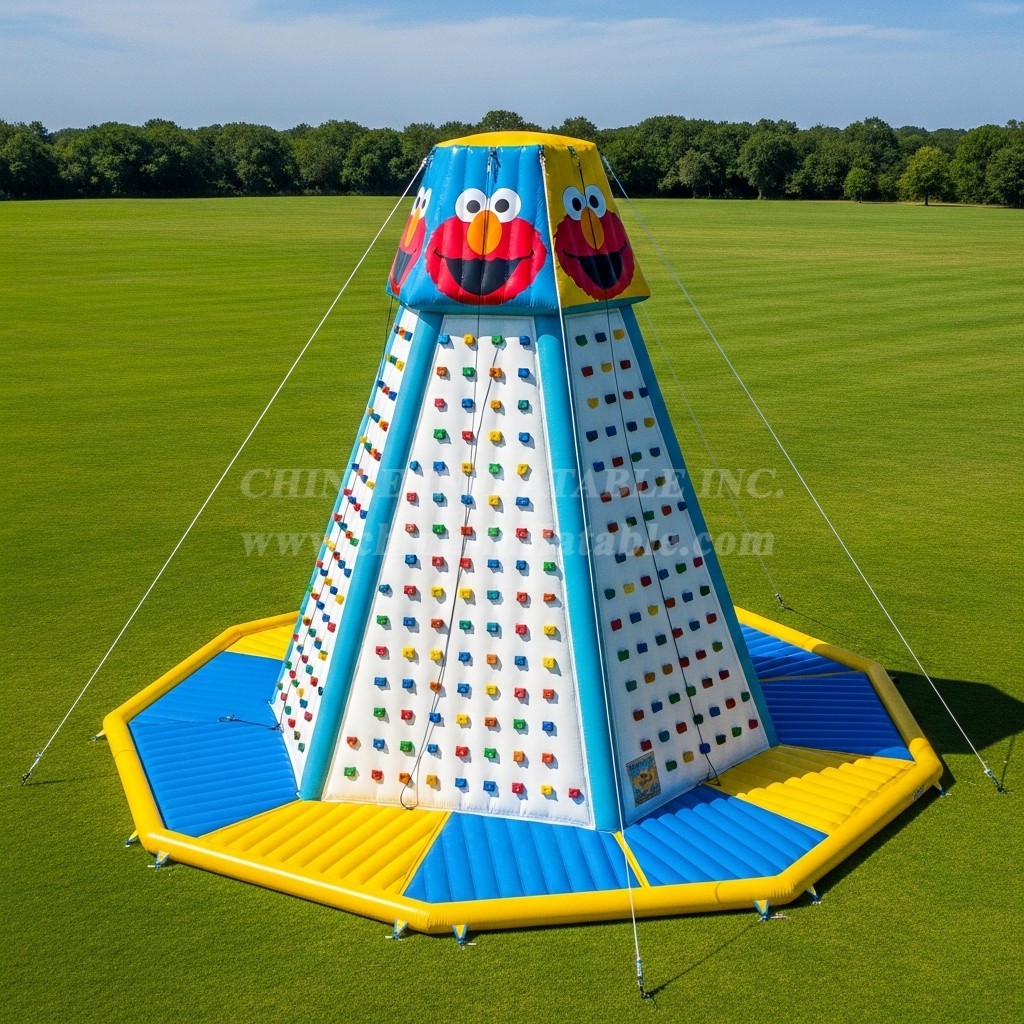 T11-4456 Tickle Me Elmo Theme Inflatable Climbing Wall