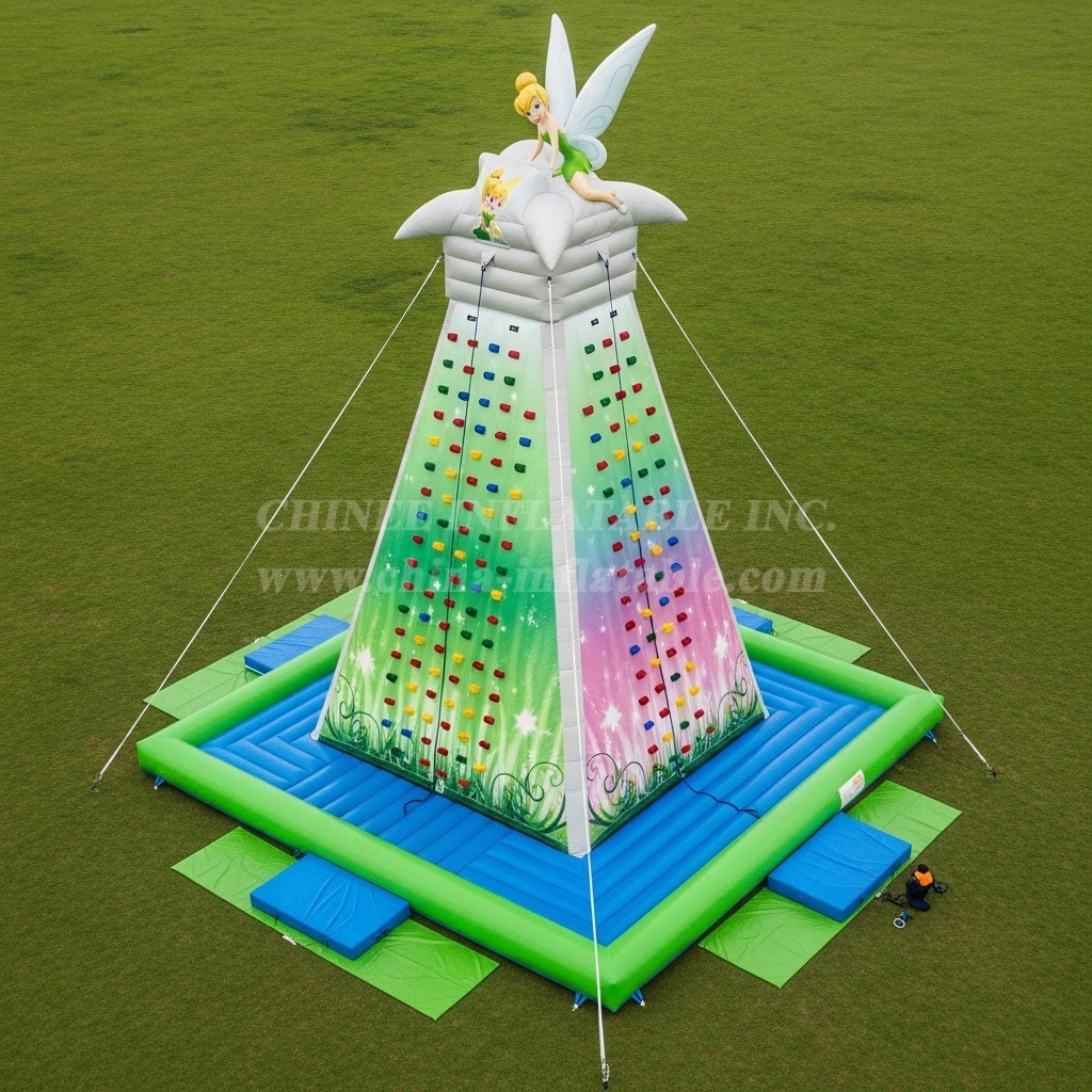 T11-4465 Tinker Bell Theme Inflatable Climbing Wall