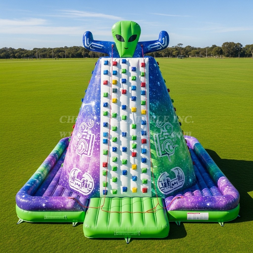 T11-4490 Alien Theme Inflatable Climbing Wall