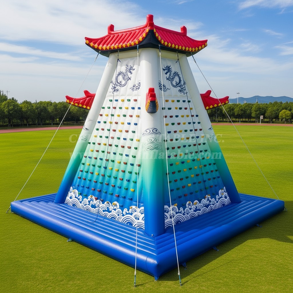 T11-4531 Chinese Style Theme Inflatable Climbing Wall