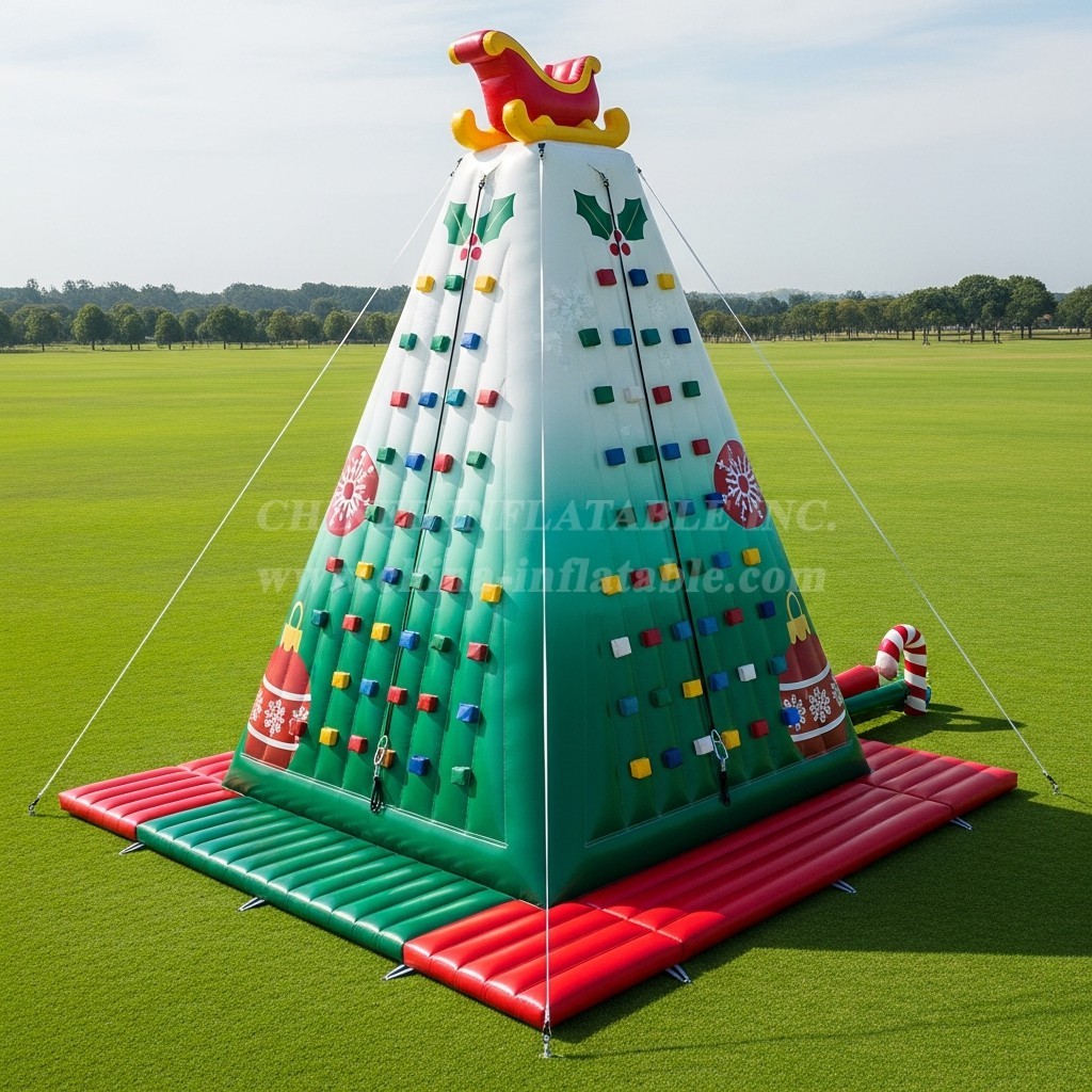 T11-4534 Christmas Theme Inflatable Climbing Wall