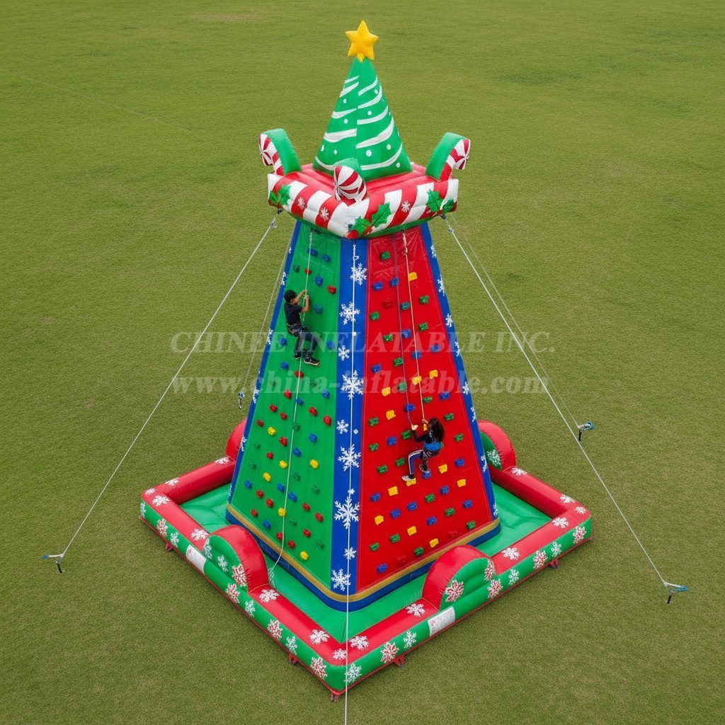 T11-4535 Christmas Theme Inflatable Climbing Wall