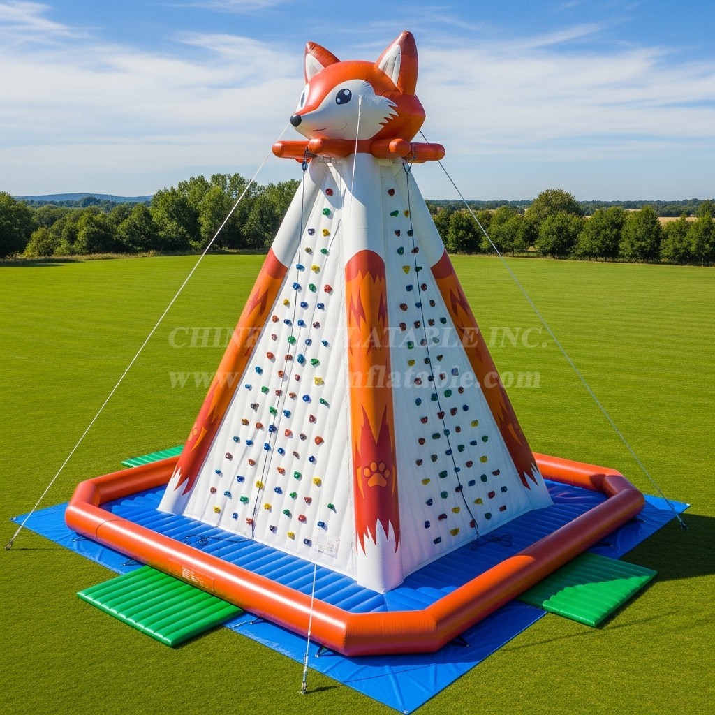 T11-4602 Fox Theme Inflatable Climbing Wall