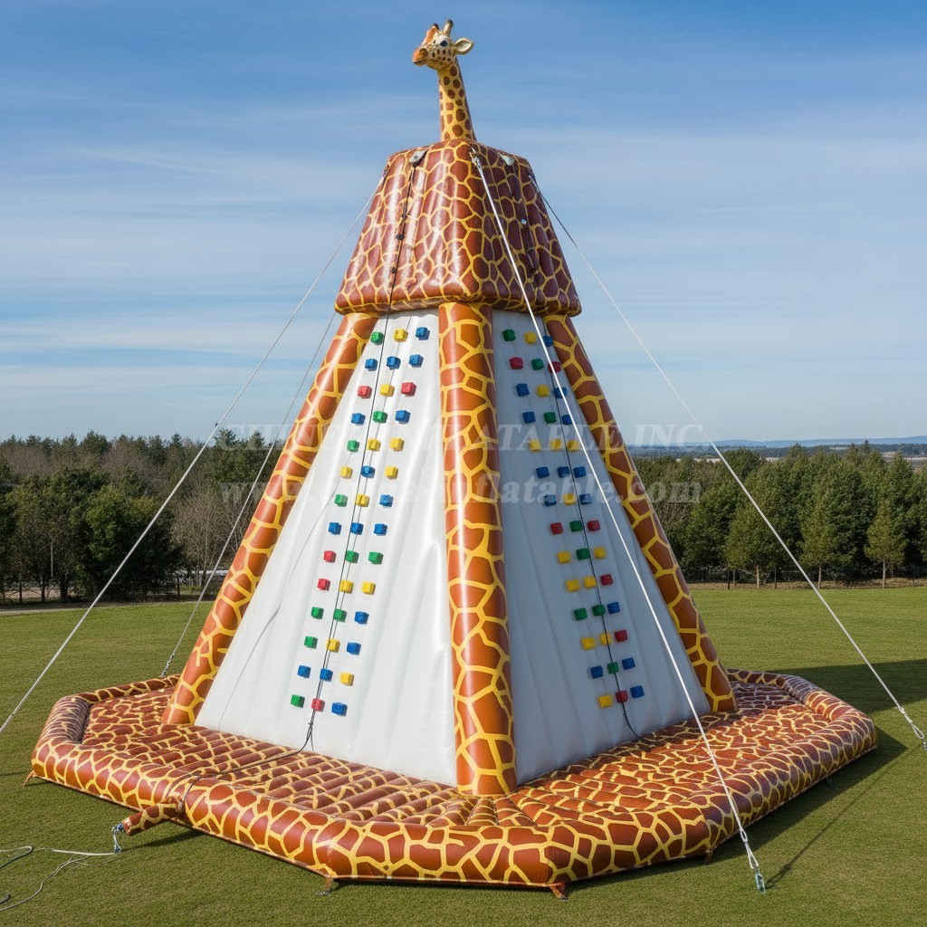 T11-4604 Giraffe Theme Inflatable Climbing Wall