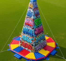 T11-4607 Graffiti Theme Inflatable Climbing Wall