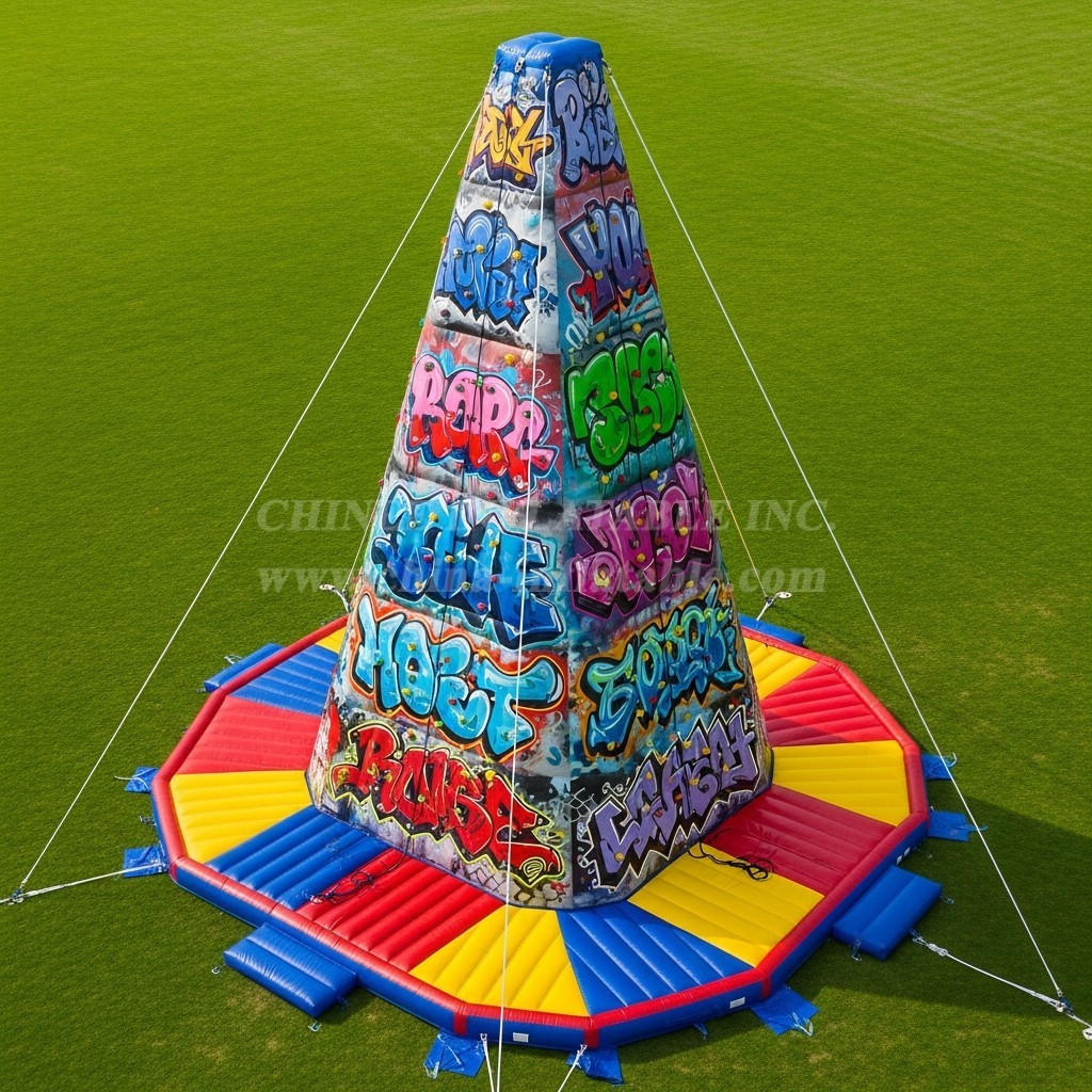 T11-4607 Graffiti Theme Inflatable Climbing Wall