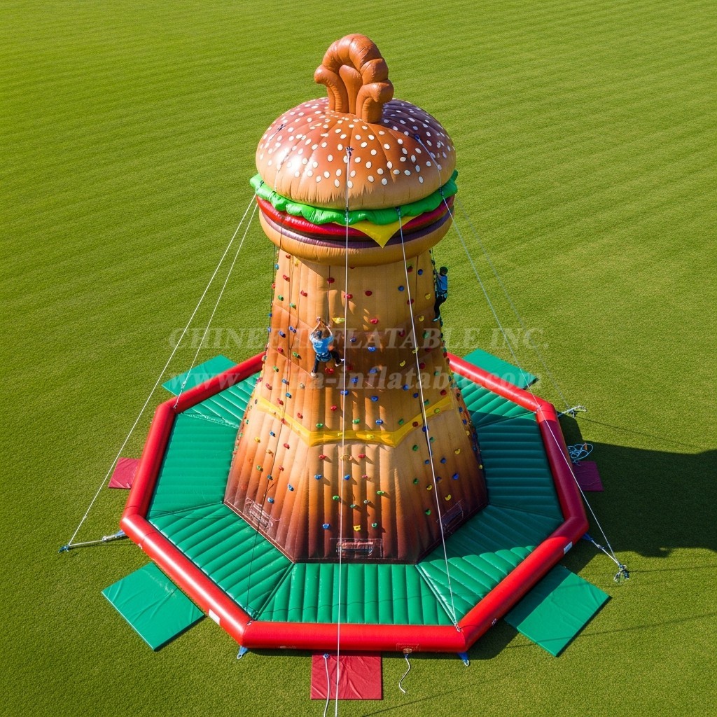 T11-4611 Hamburger Theme Inflatable Climbing Wall