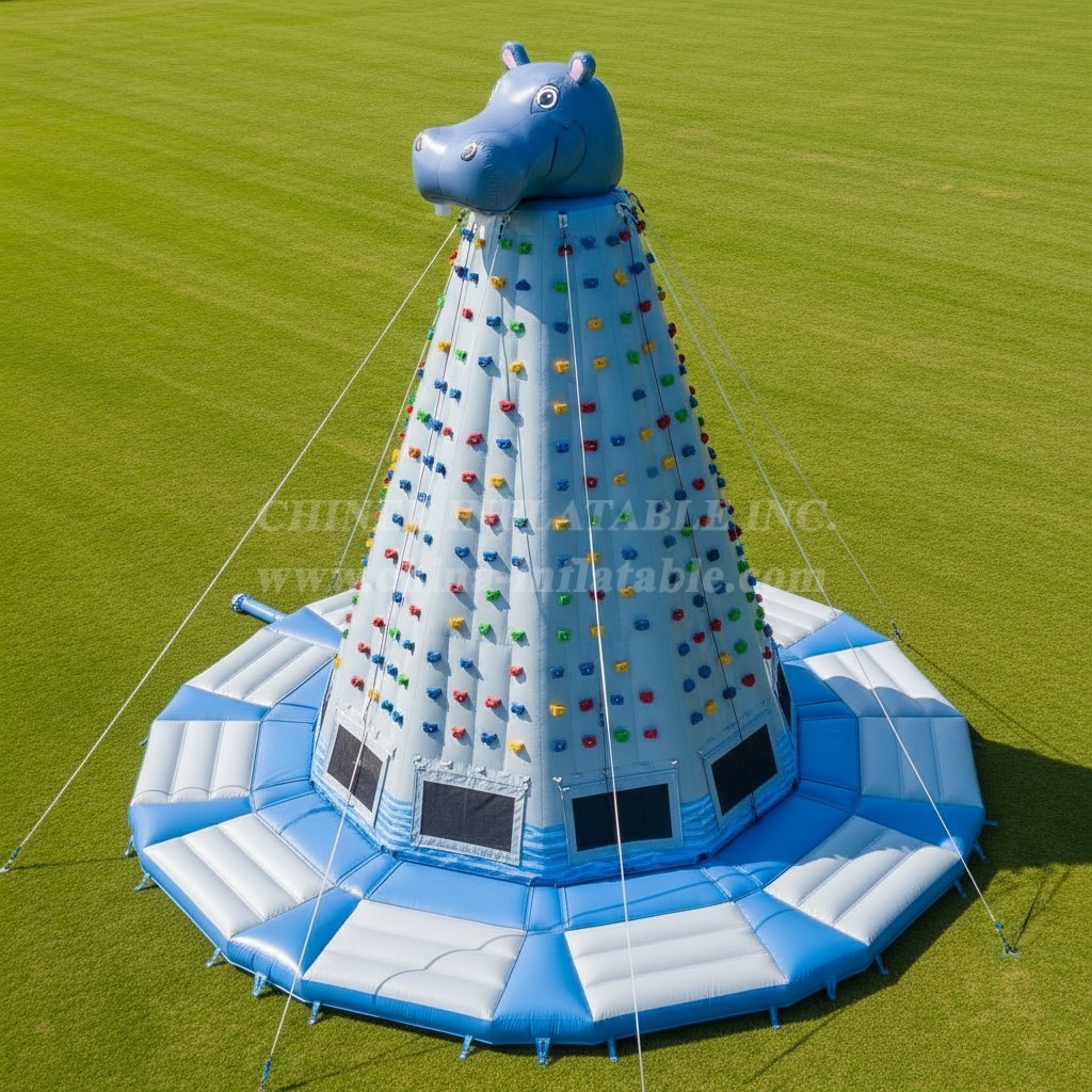 T11-4615 Hippo Theme Inflatable Climbing Wall