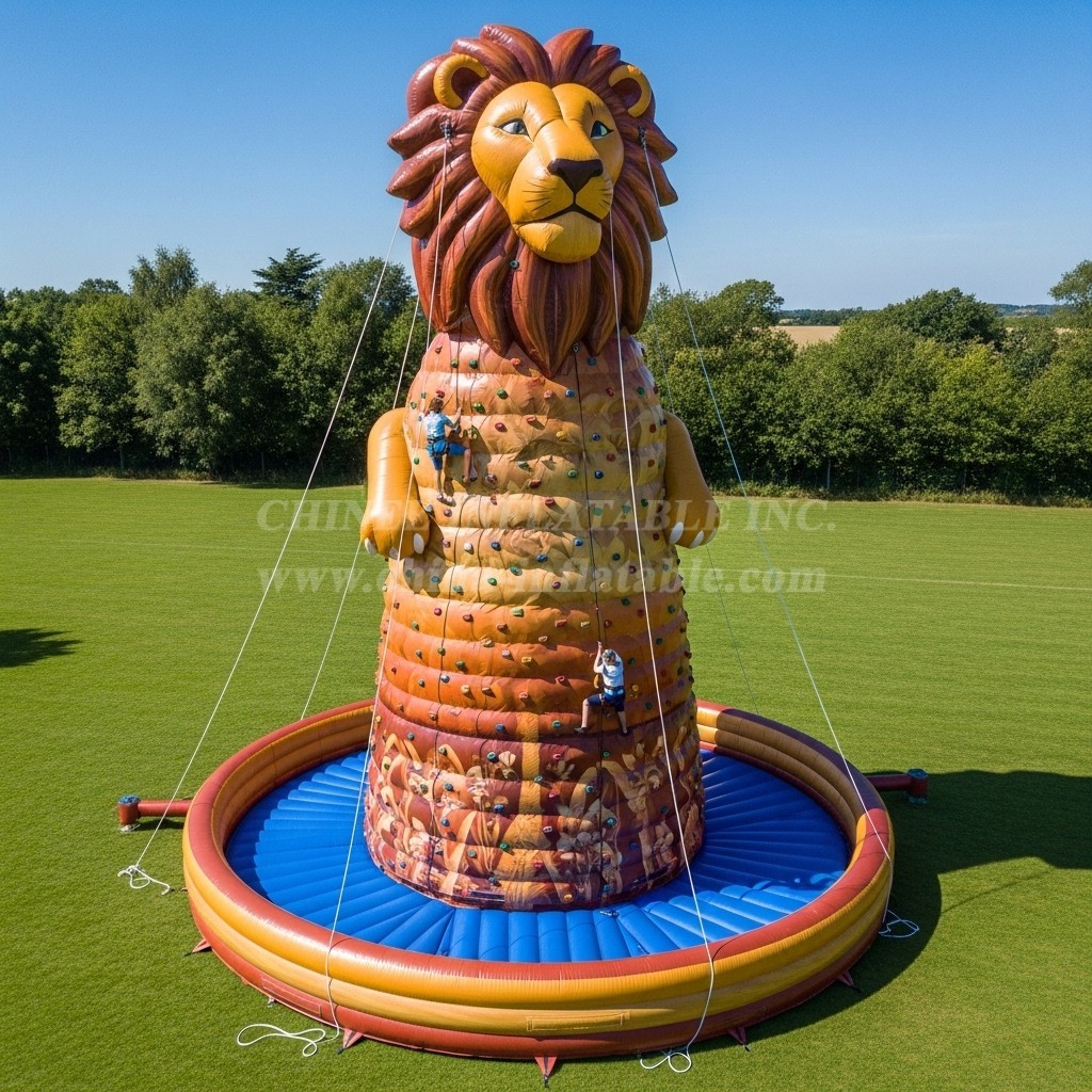 T11-4627 Lion Theme Inflatable Climbing Wall