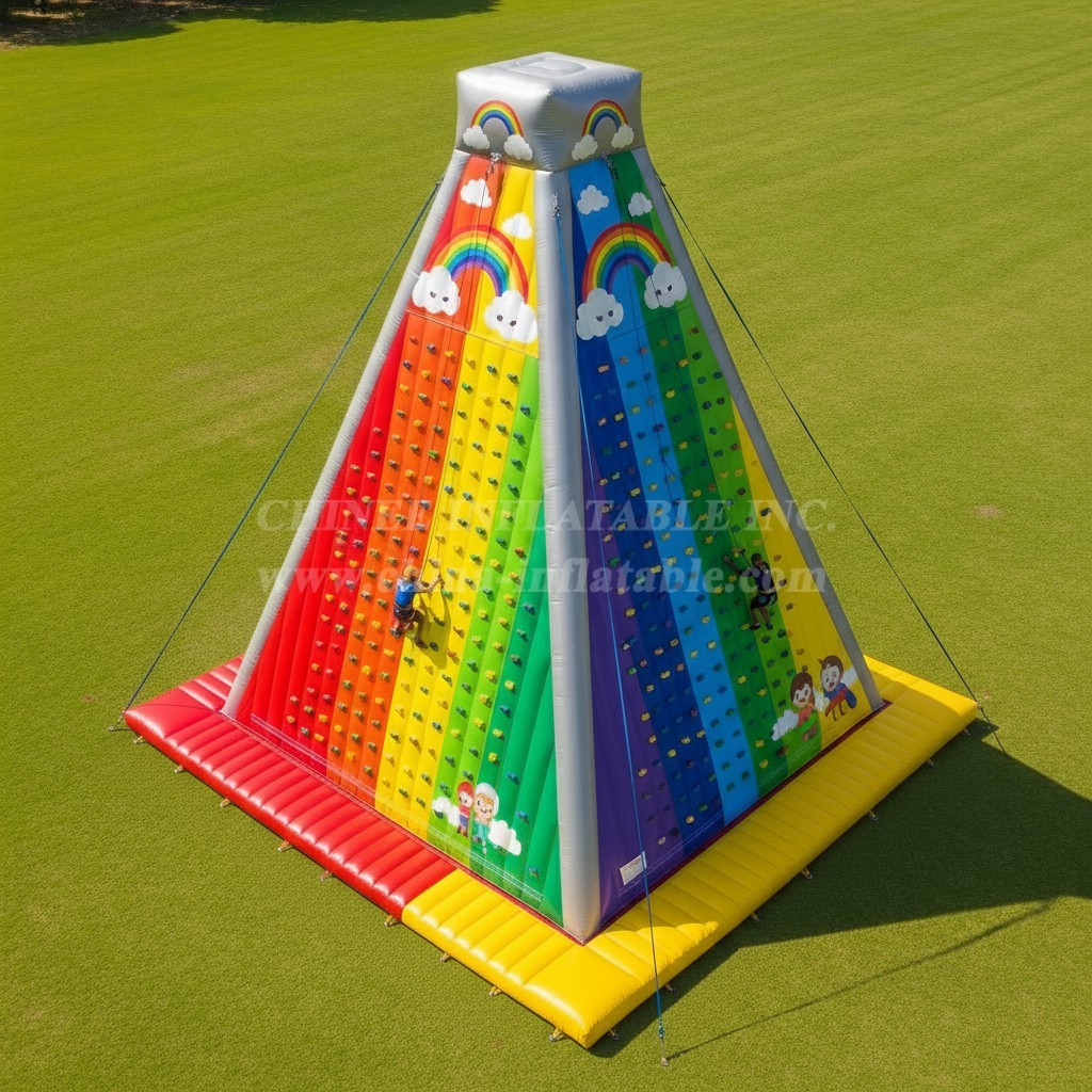 T11-4681 Rainbow Theme Inflatable Climbing Wall