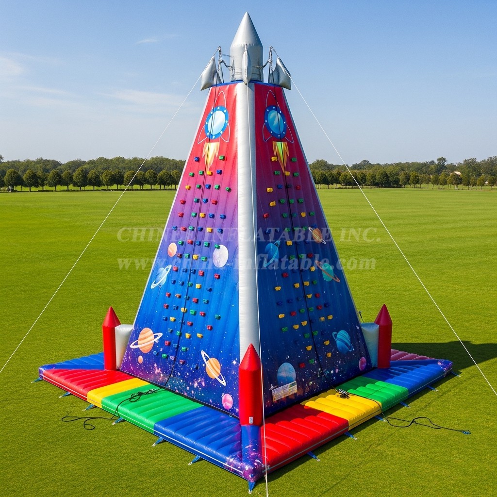 T11-4685 Rocket Theme Inflatable Climbing Wall