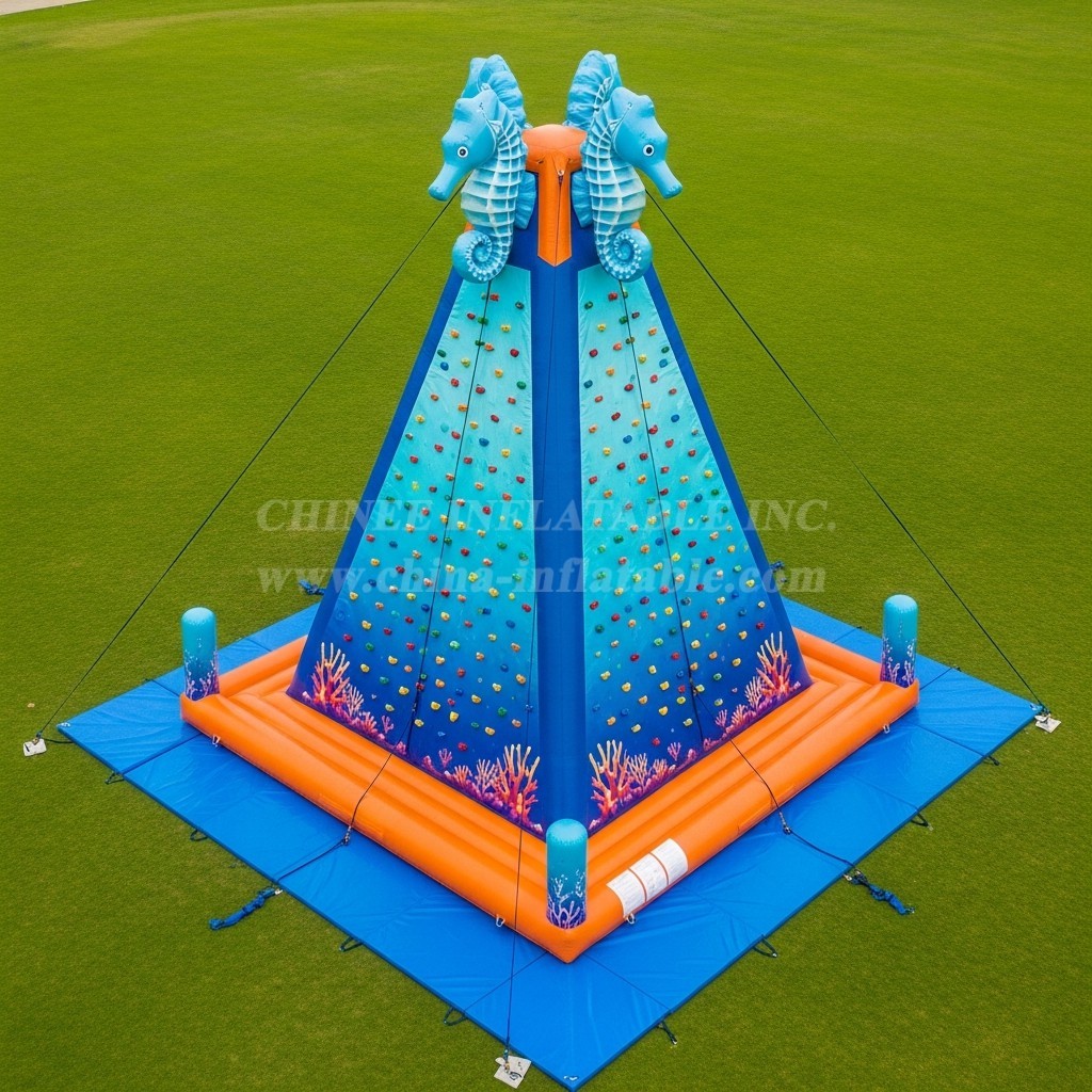 T11-4687 Seahorse Theme Inflatable Climbing Wall