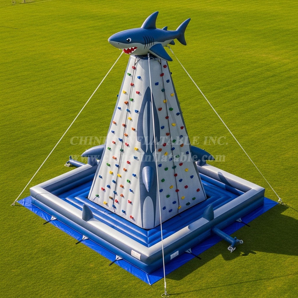 T11-4690 Shark Theme Inflatable Climbing Wall