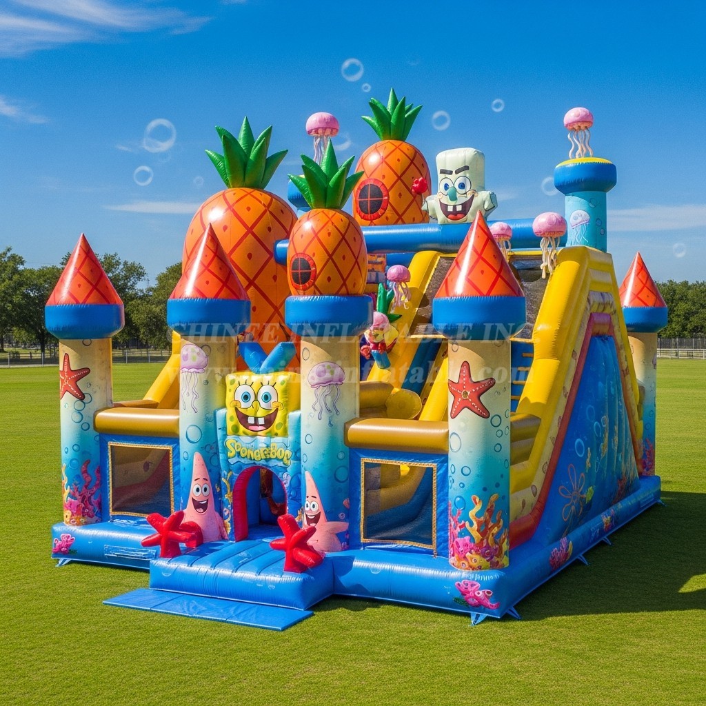 T5-2153 Spongebob Theme Inflatable Castles