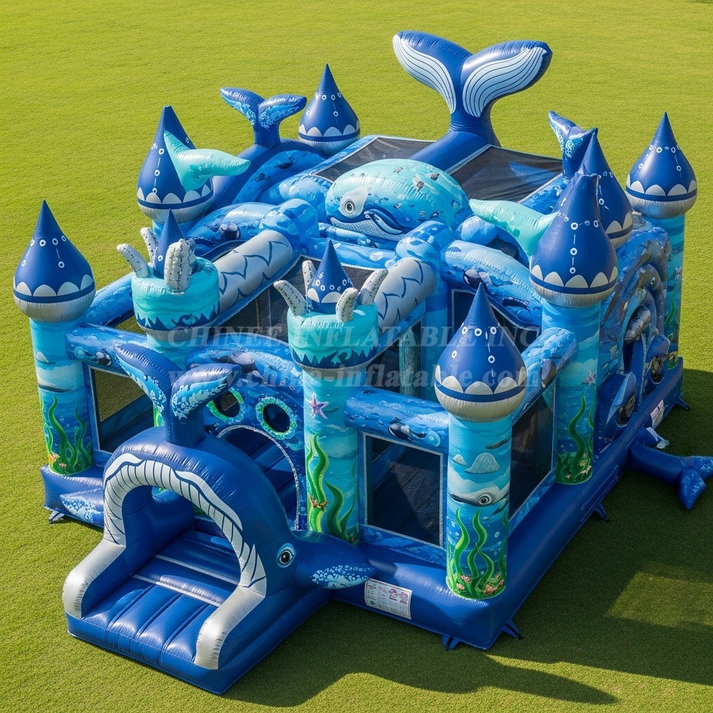 T5-2781 Whale Theme Inflatable Castles