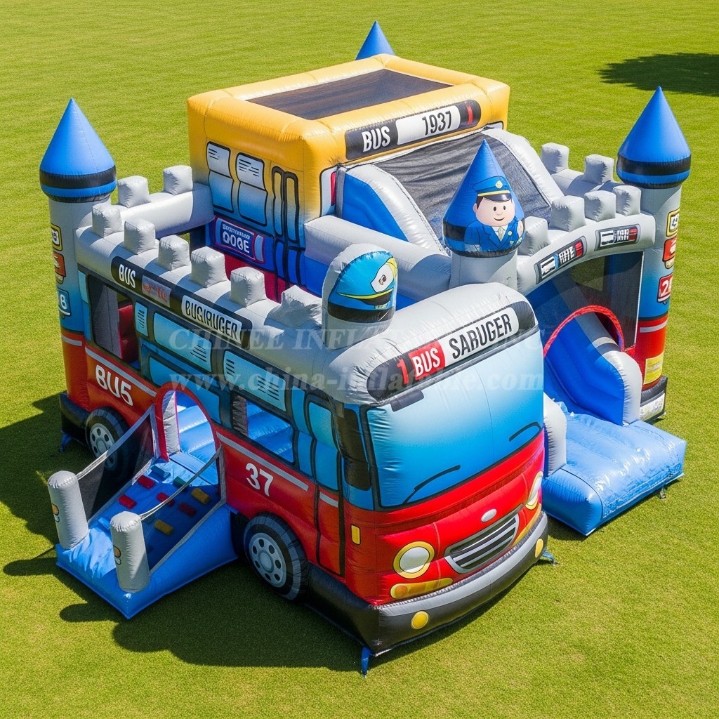 T5-2832 Bus Theme Inflatable Castles